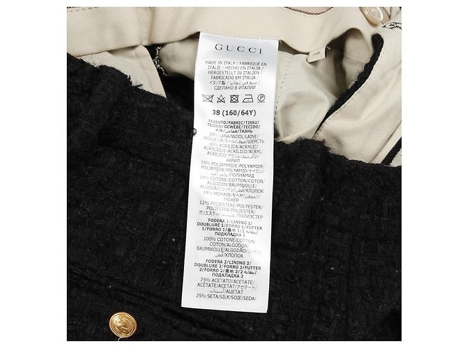 Pantalones cortos de lana tweed Gucci Negro - vista 4