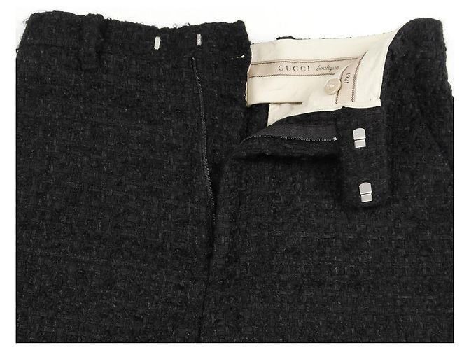 Pantalones cortos de lana tweed Gucci Negro - vista 6
