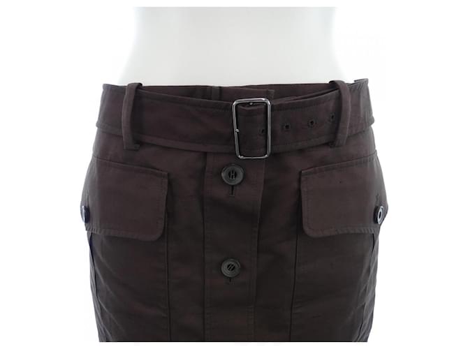 Hermès Falda de lana Hermes Castaño - vista 5
