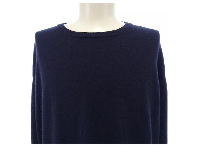 Autre Marque Loro Piana Superlight Rundhalspullover 100% Baby Cashmere Blau Marineblau - Ansicht 5