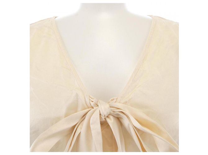 Yves Saint Laurent Top de seda Saint Laurent Beige - vista 5
