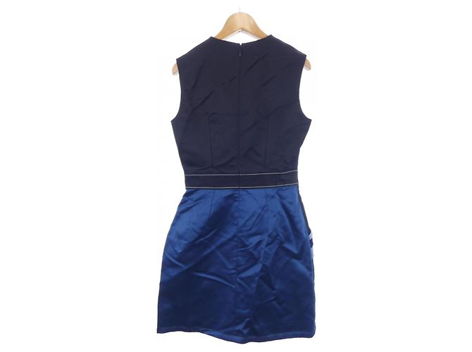 Vestido de seda Louis Vuitton FIDR53SAL Negro Blanco Azul - vista 2