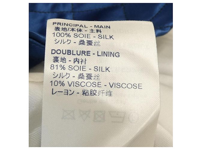 Vestido de seda Louis Vuitton FIDR53SAL Negro Blanco Azul - vista 3