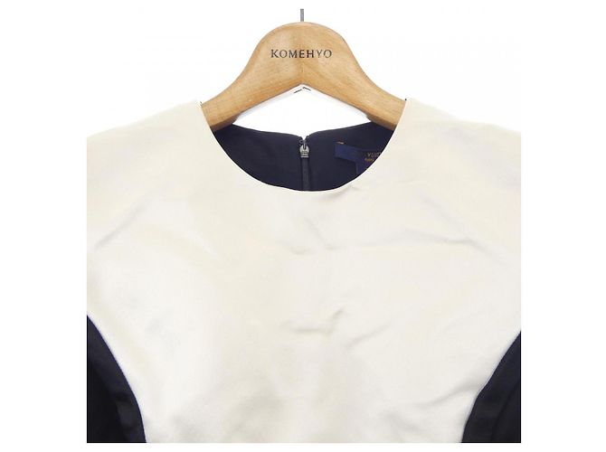 Vestido de seda Louis Vuitton FIDR53SAL Negro Blanco Azul - vista 6