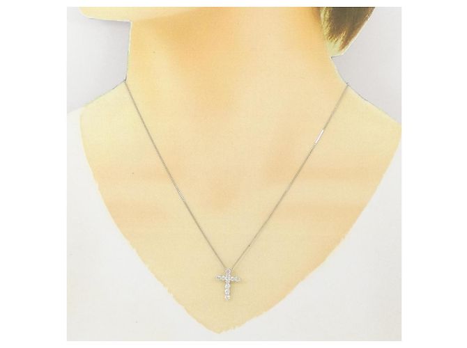 Autre Marque Collana con Diamanti Pt900/Pt850 Argento - vista 6