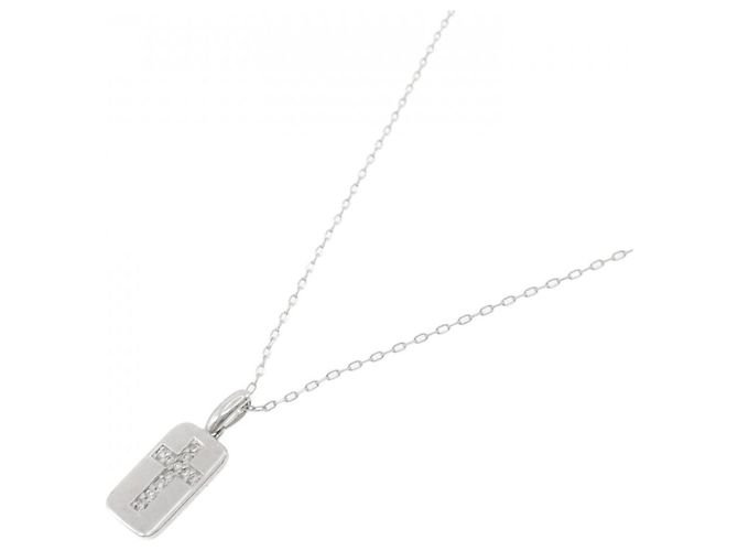 Autre Marque Collana con Croce in Diamanti in Oro Bianco Au750 Argento - vista 2