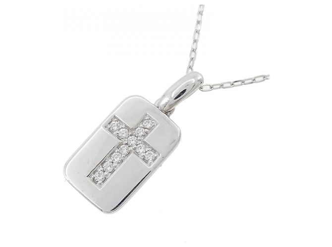 Autre Marque Collana con Croce in Diamanti in Oro Bianco Au750 Argento - vista 3