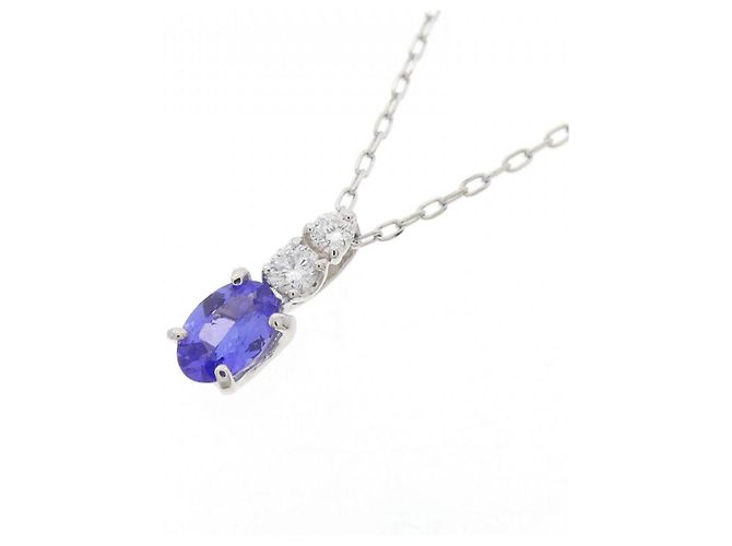 Autre Marque Collana in Platino Tanzanite Pt900 Pt850 Argento - vista 3