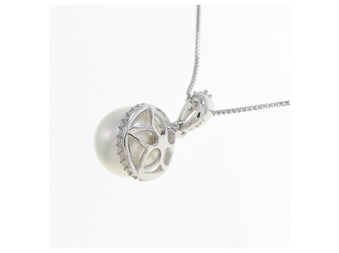 Autre Marque Collana di Perle Akoya 14KWG K18WG Argento - vista 4