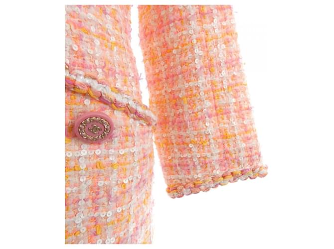 Timeless Abrigo Chanel Rosa Blanco Amarillo - vista 7