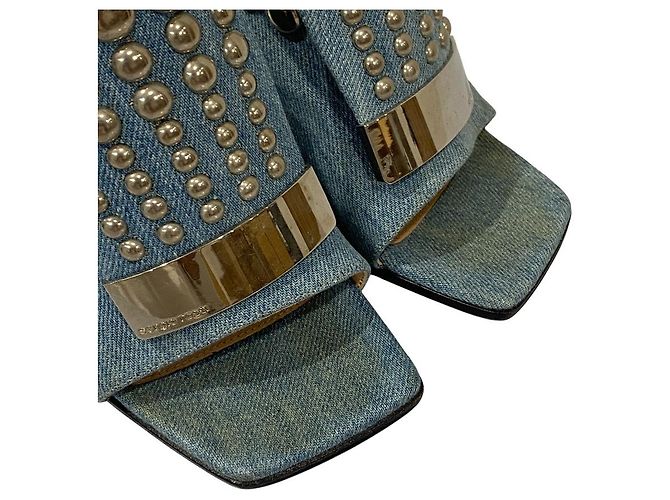 Autre Marque Sandali Sergio Rossi SR1 Denim Blu - vista 8
