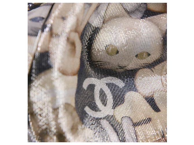 Timeless Camicetta senza maniche in seta Chanel Choupette Coco Mark Marrone - vista 9