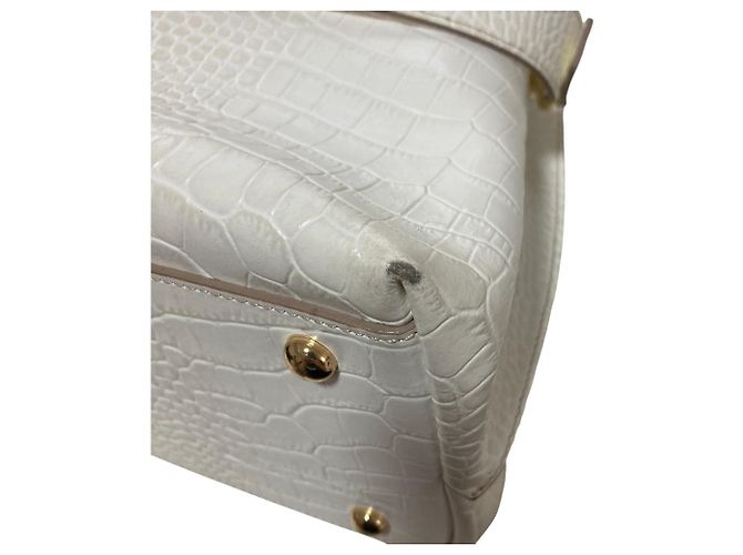 Autre Marque Borsa a tracolla 2way IACUCCI TOMORROWLAND con stampa croco Bianco - vista 16