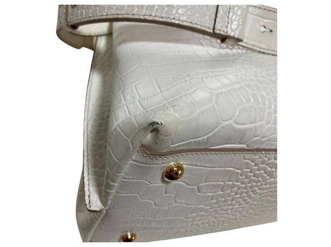 Autre Marque Borsa a tracolla 2way IACUCCI TOMORROWLAND con stampa croco Bianco - vista 17