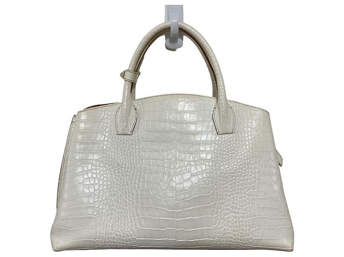 Autre Marque Borsa a tracolla 2way IACUCCI TOMORROWLAND con stampa croco Bianco - vista 4