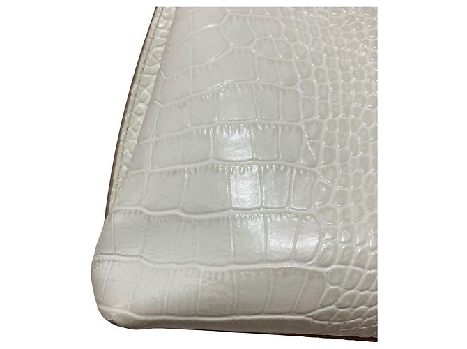 Autre Marque Borsa a tracolla 2way IACUCCI TOMORROWLAND con stampa croco Bianco - vista 6