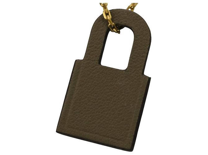 Hermès Hermes Or Kelly Anhänger Halskette Braun - Ansicht 11