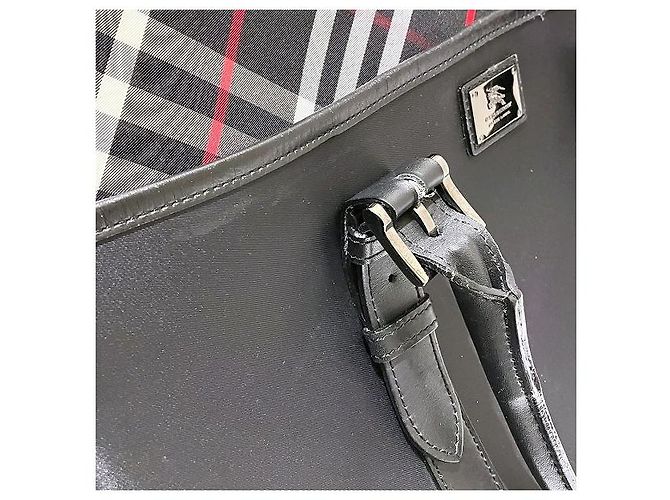 Borsa Tote Burberry Black Label in nylon e pelle nera Nero - vista 8