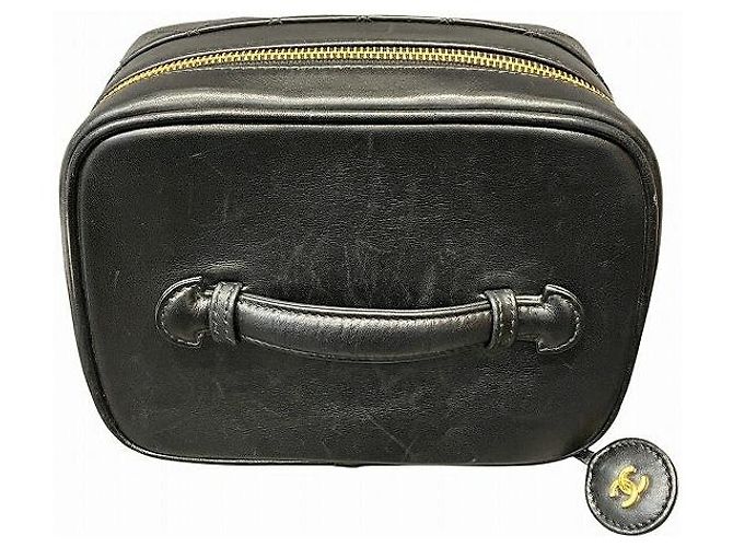 Chanel Bicolore Leather Vanity Case Black - view 7