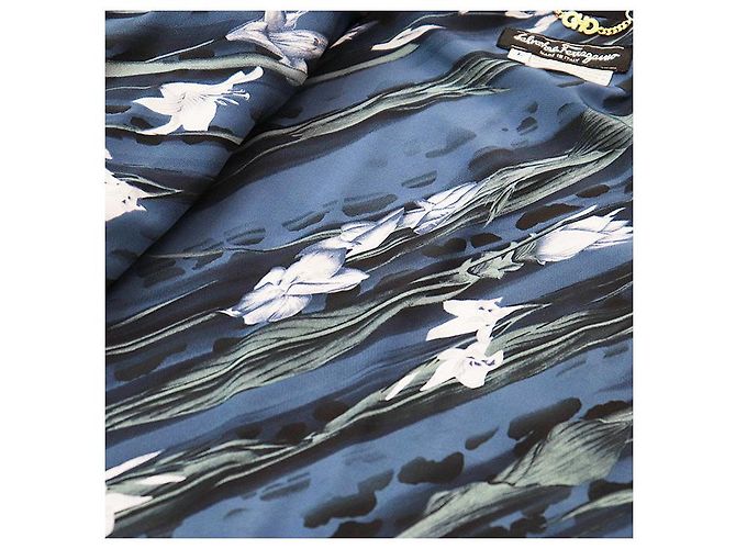 Polyestermantel Salvatore Ferragamo Blau Marineblau - Ansicht 9