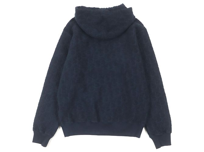 Sudadera de algodón con felpa Oblique de Dior Azul Azul marino - vista 3