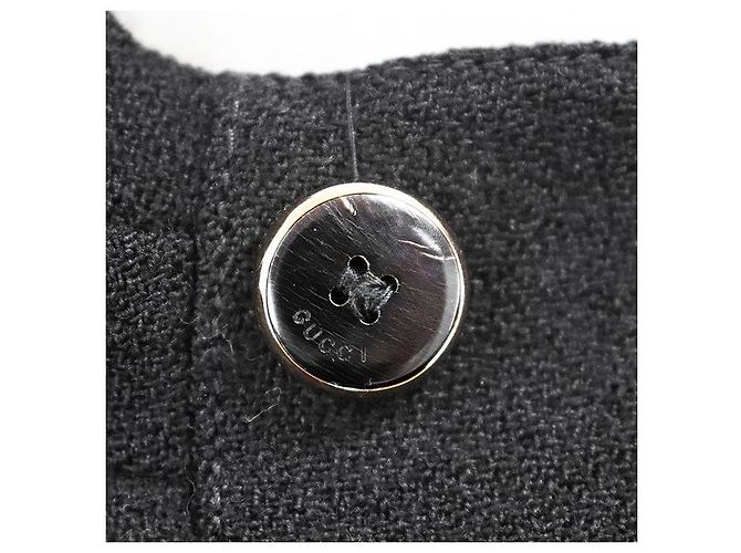 Chaqueta de lana jacquard con logo GG entrelazado de Gucci Negro - vista 3