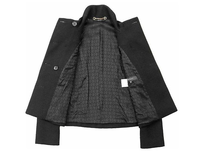 Chaqueta de lana jacquard con logo GG entrelazado de Gucci Negro - vista 6