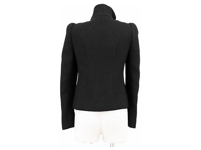 Chaqueta de lana jacquard con logo GG entrelazado de Gucci Negro - vista 8
