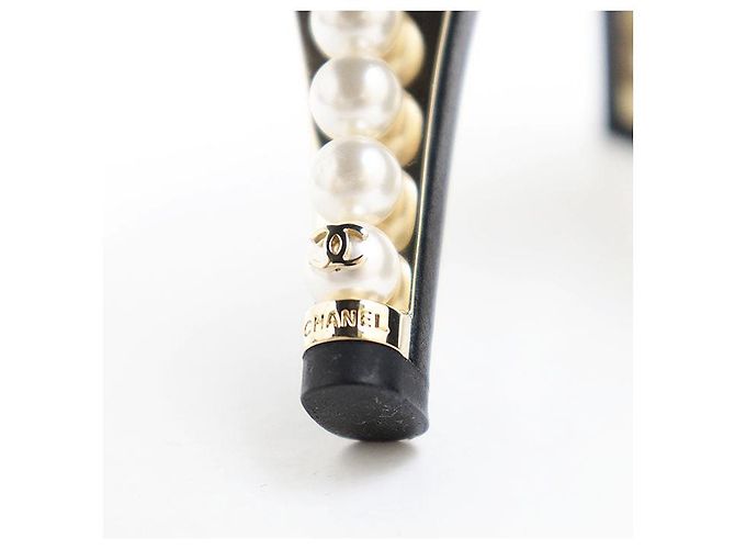 Timeless Chanel Perlenleder-Pumps Schwarz - Ansicht 11