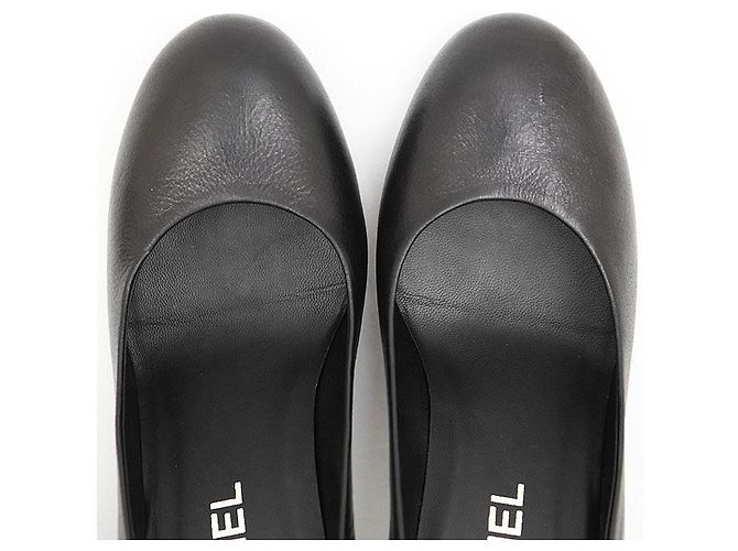 Timeless Chanel Perlenleder-Pumps Schwarz - Ansicht 12