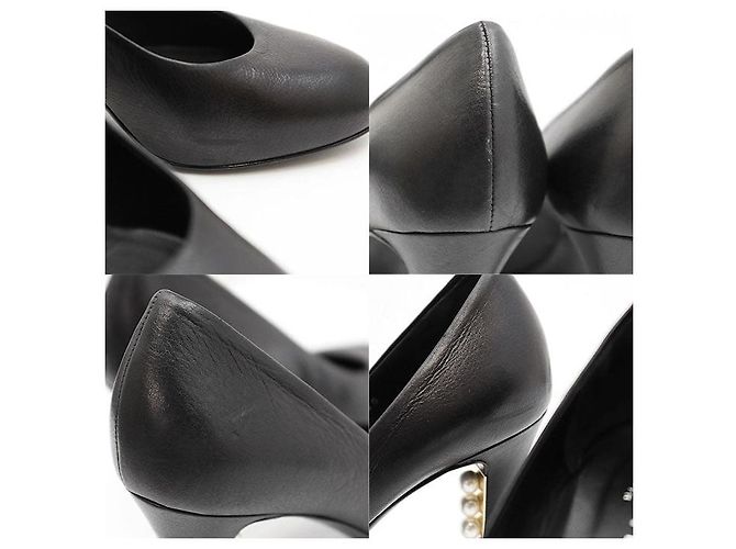 Timeless Chanel Perlenleder-Pumps Schwarz - Ansicht 4