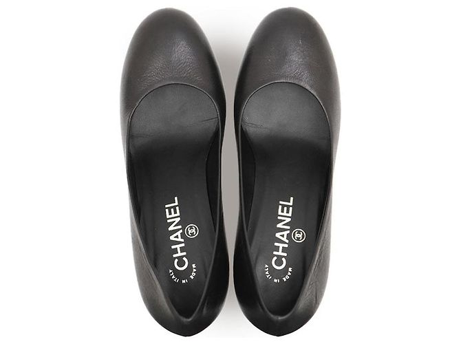 Timeless Chanel Perlenleder-Pumps Schwarz - Ansicht 6