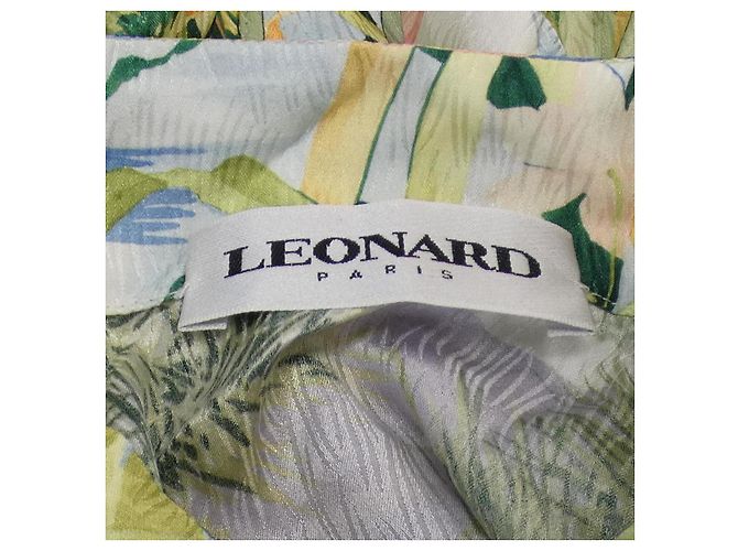 Camicia a maniche corte in seta Leonard Blu Verde - vista 4