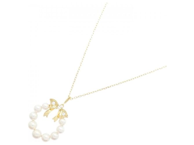 Collana Mikimoto in oro Au750 con perle Akoya e diamanti D'oro - vista 2