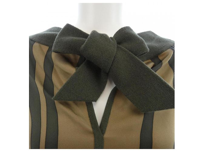Hermès Hermes Twill Reine Kleid 34 Grün Khaki - Ansicht 5