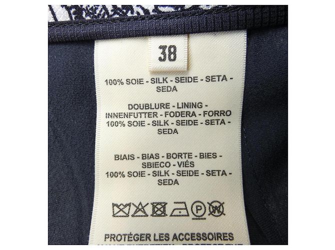 Hermès Seidenrock 4E0330DQ 38 Blau Marineblau - Ansicht 3