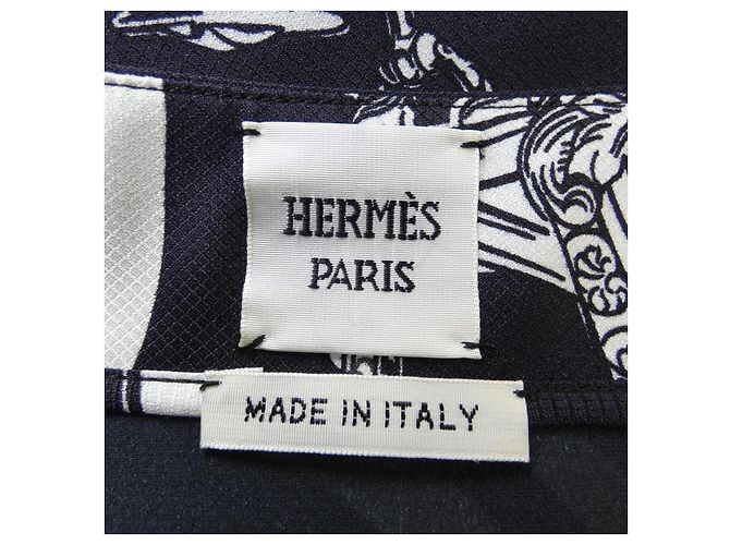 Hermès Seidenrock 4E0330DQ 38 Blau Marineblau - Ansicht 4