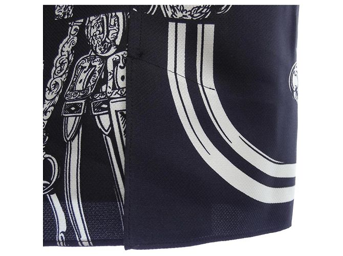 Hermès Seidenrock 4E0330DQ 38 Blau Marineblau - Ansicht 6