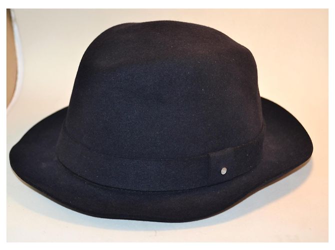Cappello Hermès in feltro di coniglio blu scuro - vista 2