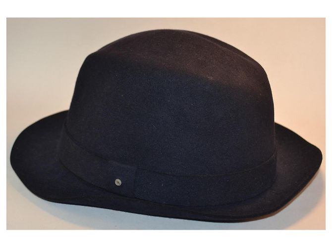 Cappello Hermès in feltro di coniglio blu scuro - vista 3