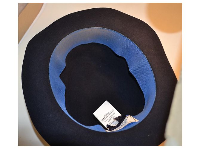Cappello Hermès in feltro di coniglio blu scuro - vista 6