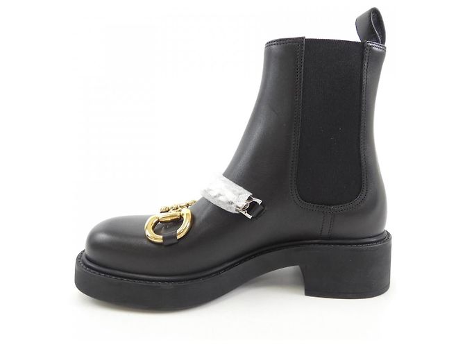 Gucci 17K10 Lederstiefel Schwarz - Ansicht 2