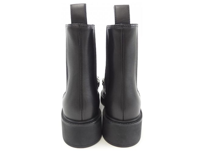 Gucci 17K10 Lederstiefel Schwarz - Ansicht 5