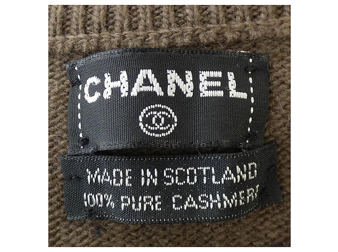 Timeless Chanel 100% Kaschmir Strick Braun Schwarz - Ansicht 4