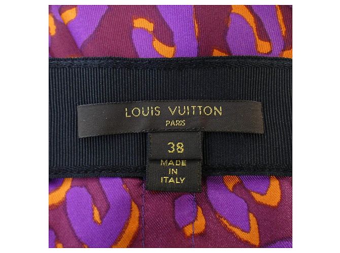 Louis Vuitton Seidenrock Rot Orange Lila - Ansicht 4