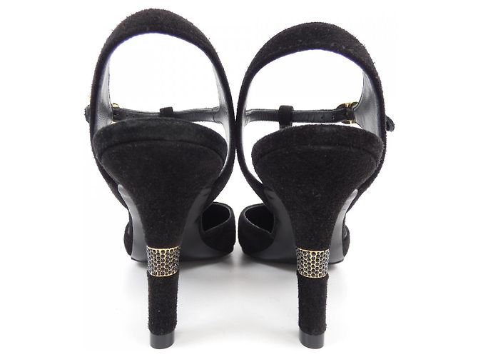 Timeless Chanel G39402Y56129 Sandali in scamosciato e pelle di agnello Nero - vista 5