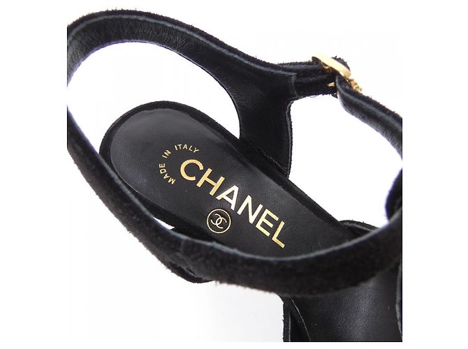 Timeless Chanel G39402Y56129 Sandali in scamosciato e pelle di agnello Nero - vista 6