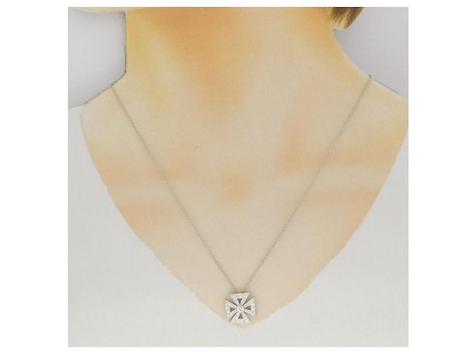 Collana Maltese Cross in platino e diamanti Tiffany & Co. Argento - vista 6