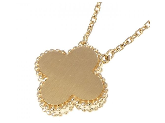 Collana Van Cleef & Arpels Vintage Alhambra 750 Oro Giallo e Diamante D'oro - vista 4