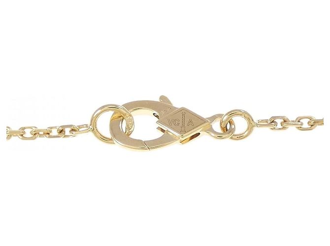 Collana Van Cleef & Arpels Vintage Alhambra 750 Oro Giallo e Diamante D'oro - vista 5